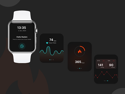 Health Watch App figma healthcare ui ui ux watch app