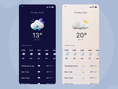 Weather App 3d figma ui weather app