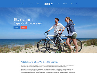 Pedally bike sharing cape cod illustration mobile design startup typesetting ui ui design ux ux design web design web designer website