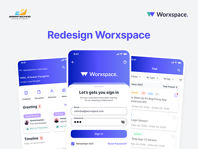 Redesign Worxspace UI Challenge android employee home hr hrd login mobile office redesign task ui