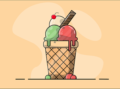 ICE CREAM adobe illustrator ice cream illustration vector illustration vectorart
