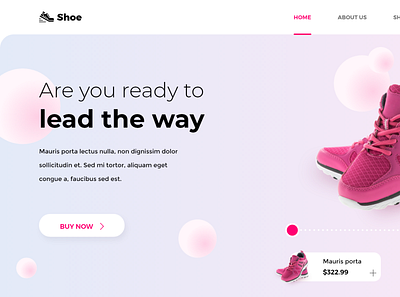 Shoe Landing Page landing page shoe design ui web