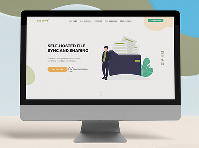 File Drive Landing Page With unDraw branding design landing page typography ui ui ux ui design web website design