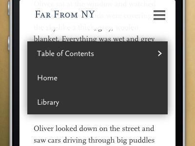 Table of Contents mobile typography ui web