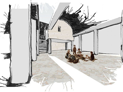 Orphanage Visualisation architecture ink photoshop