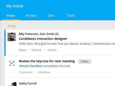 Mailcup Timeline email flow inbox mail timeline