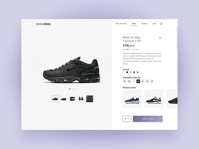 Shoe product website