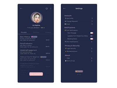 Profile & Settings Page (Daily UI 6 & 7)