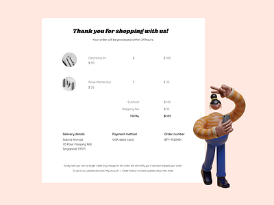 Email Receipt - Daily UI 17 3d art daily ui dailyui design email receipt illustration receipt