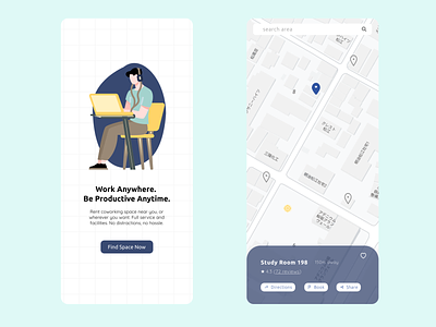 Co-working Space Finder - Daily UI 20 Location Tracker coworking coworking space daily ui dailyui finder location location app location tracker locationtracker nearby