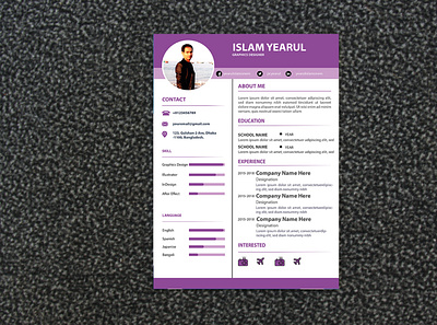 Resume Template 2 biodata design