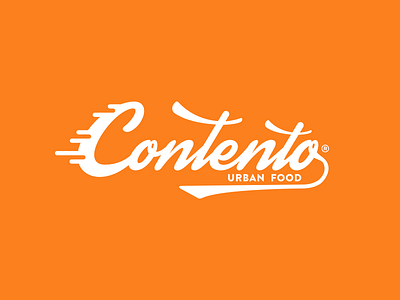 Logotype Contento branding fast food lettering logo logotype orange