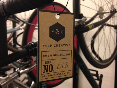 Bikes of Yelp bicycles bikes creative design print tags yelp
