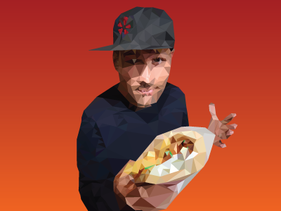 Kaskade at Yelp food tour vector music gradient poster kaskade