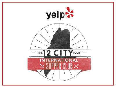 Yelp's International Supper Club banner circle event illustrator international logo maine mark texture type typography yelp