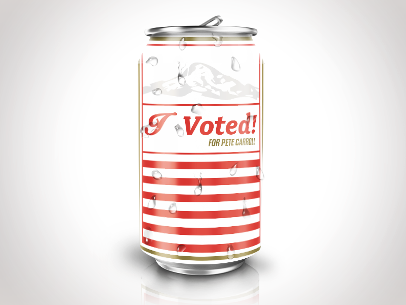 Vote PNW typography type design rainier seattle pnw beer can united states election vote