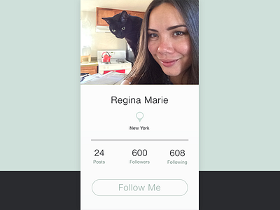 Daily Ui 006 User Profile cat dailyui selfie ui white