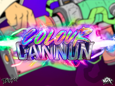 Colour Cannon beam blast branding dubstep gradient graphic design logo mdk music rainbow shine sparkle type typography vector