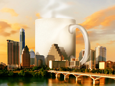 Standard Debut advertisement campaign city coffee fuel manipulation mug photo rebranding skyline standard coffee company