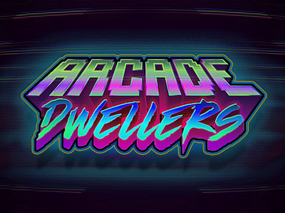 Arcade Dwellers 8bit 90s arcade effect game logo music pixel retro scanlines supernintendo type typography vector videogame
