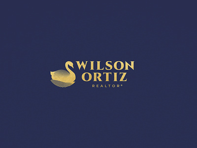 Wilson Ortiz Real Estate bird branding design elegant foil gold graphic design logo real estate realtor swan vector