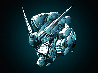 GUNDAM earth federation gundam head illustration mech mobile suit vector