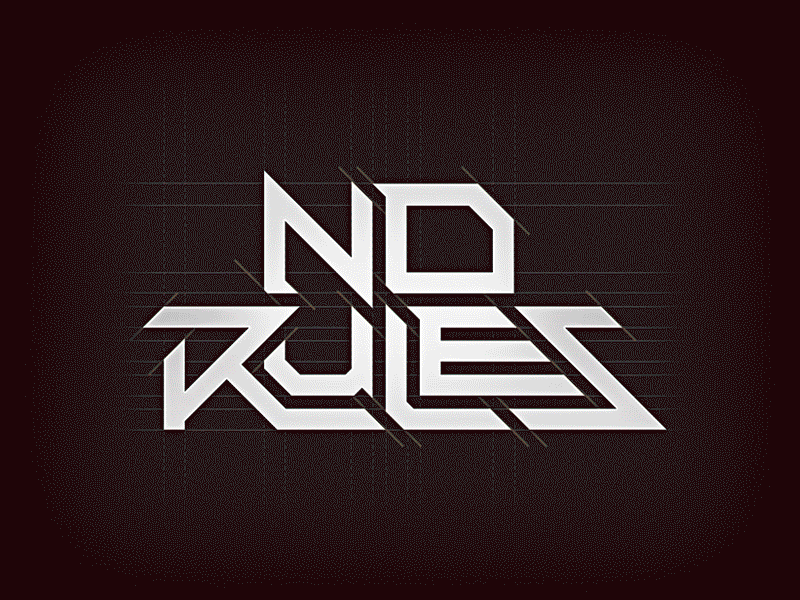 No Rules blue branding gradient grid grunge identity logo logotype mark space typography