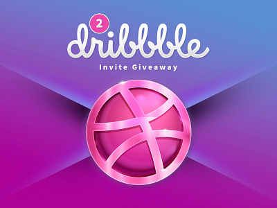 2 Dribbble Invite Giveaway 2 art design dribbble giveaway gradient icon invite two