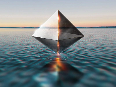 Ramiel alien angel eva evangelion floating octahedron pyramid ramiel surreal water