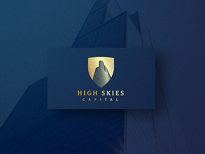 High Skies Capital branding capital capital letter firm future high investment logo money shield skies skyscraper stock broker wealth