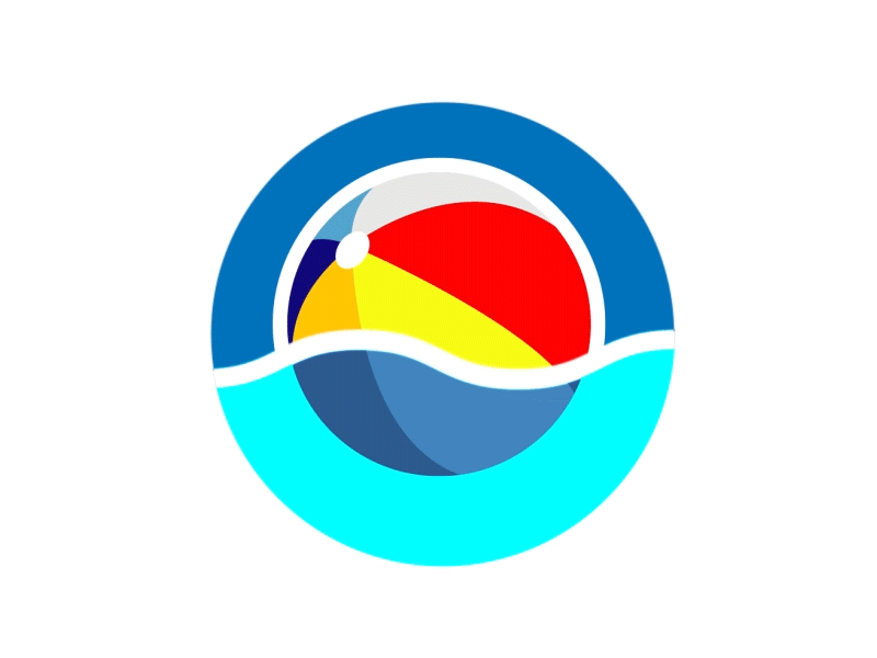 Pool Side Services logo animated ball blue branding icon logo logotype maintenance pool services