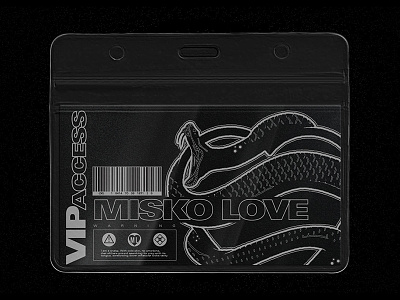 MISKO LOVE VIP ACCESS access black business card card dark event label love pass scan snake vip warning