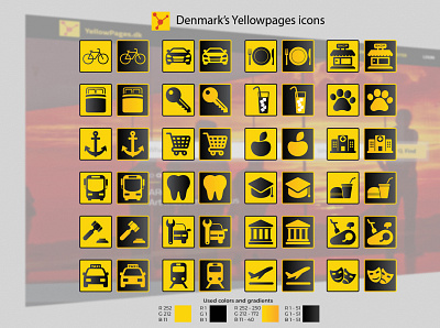 Yellow pages icons adobe app branding design icons icons set illustrator pages portfolio vector web design yellow
