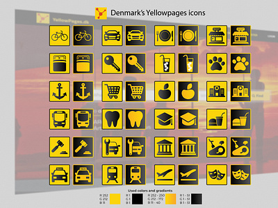 Yellow pages icons