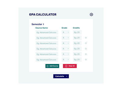 GPA Calculator - Daily UI Design #004 design illustration logo responsive ui web design webflow website website concept wordpress