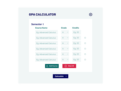 GPA Calculator - Daily UI Design #004