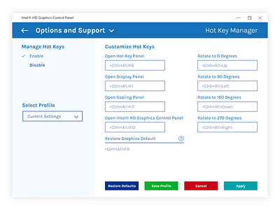 Intel Settings Page Redesign - Daily UI Challenge #007