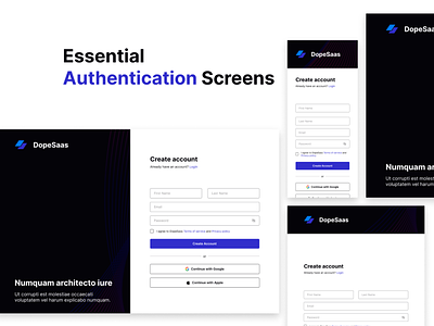 Essential Authentication Screens
