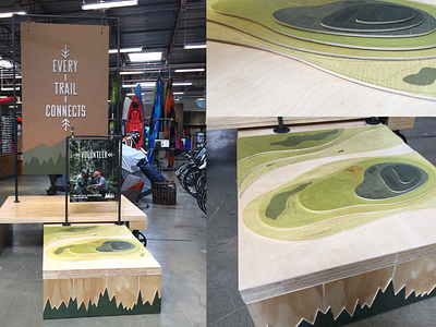 REI display design environmental illustration retail signage type