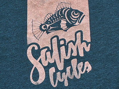 salish cycles logo t-shirt logo screen print type typography