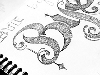 bye hand lettering illustration script type typography