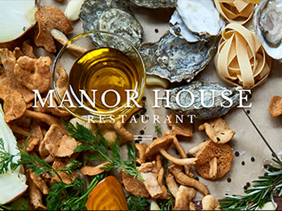 Manor House Restaurant home page art direction branding website design