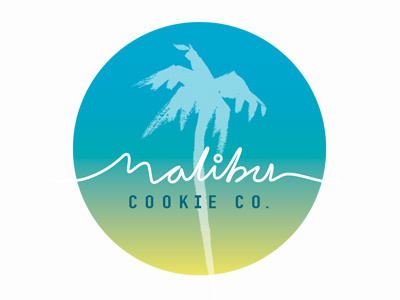 Malibu Cookie Co. branding illustrator logo design watercolor