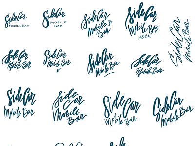 WIP Sidecar type branding script sketch typography