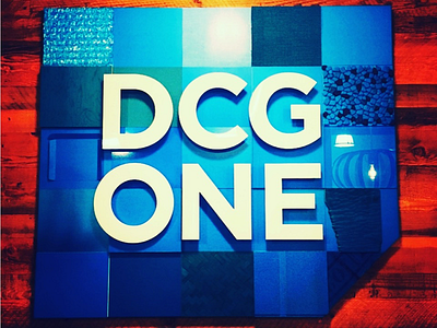 DCG One brand installation branding experience design printing