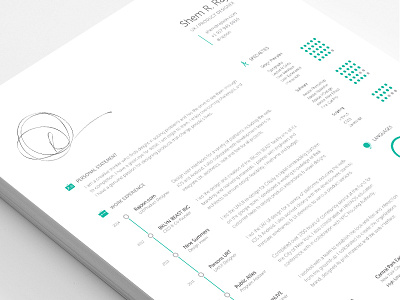 Designer Resume clean color design grid icons layout resume typography visual