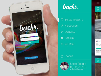 backr app design flat interaction interface mobile responsive ui ux