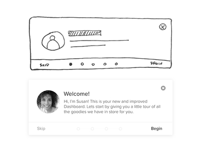 Onboarding Prompt clean dashboard design notification onboarding product prompt sketch user ux wireframe