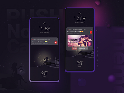 Push Notification concept UI Design graphicdesign lockscreen minimal pushnotification ui ux