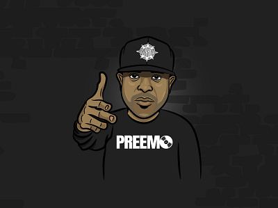 DJ Premier characterart characterdesign characterillustration design digitalart digitaldrawing dj djpremier drawing gangstarr graphic design graphic designer hiphop illustration illustrator preemo rap vector